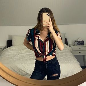 Bowling tie up t-shirt